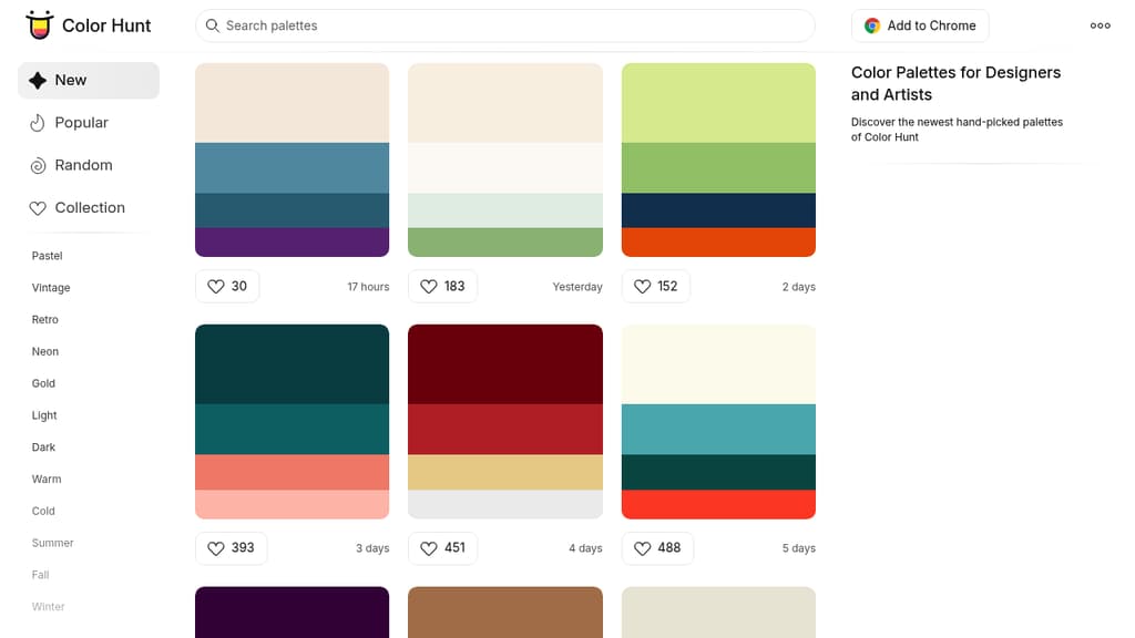 A screenshot of Color Hunt