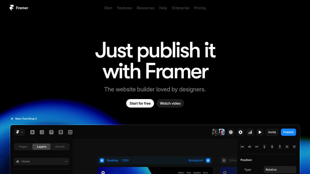 A screenshot of Framer