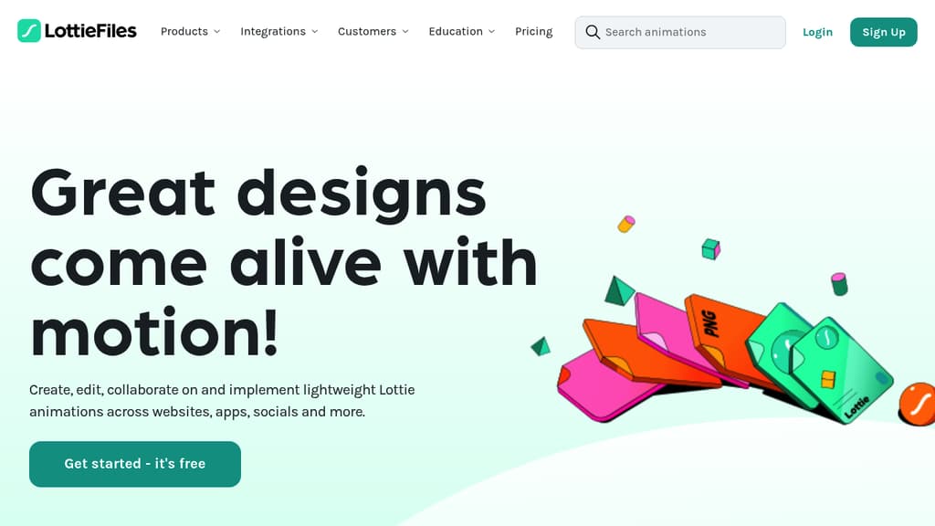 A screenshot of LottieFiles