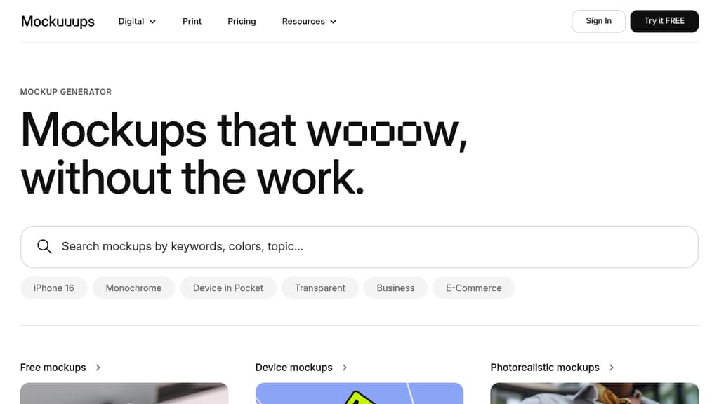 A screenshot of Mockuuups