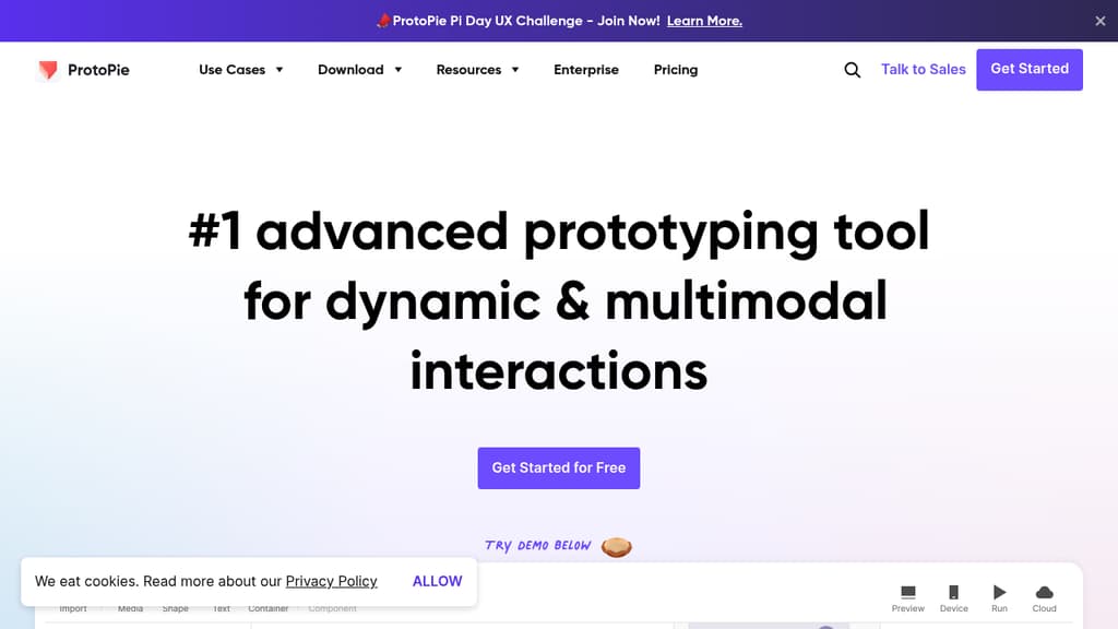 A screenshot of ProtoPie