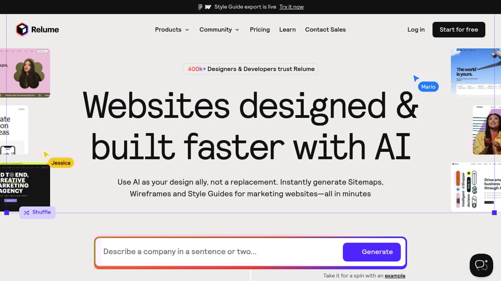 A screenshot of Relume
