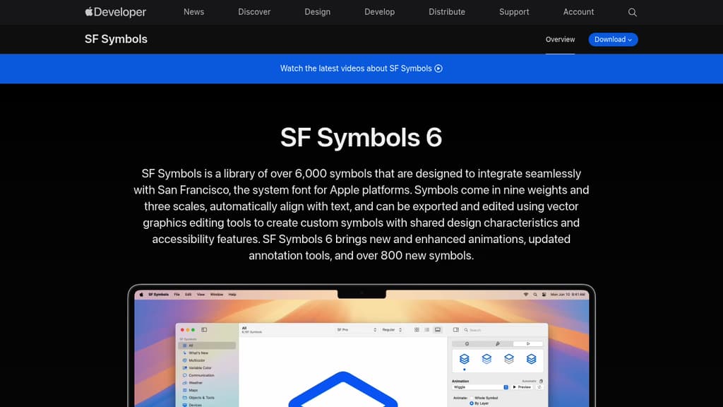 A screenshot of SF Symbols