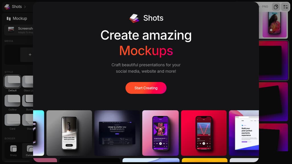 A screenshot of Shots