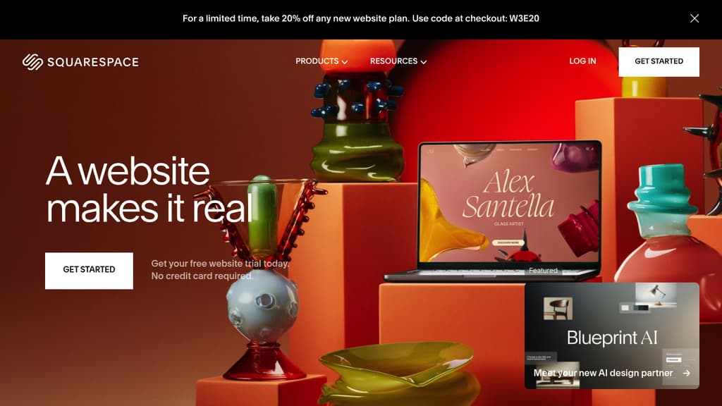A screenshot of Squarespace