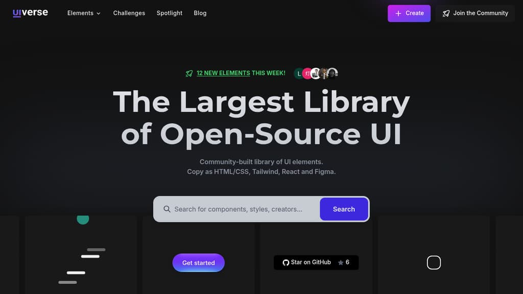 A screenshot of Uiverse